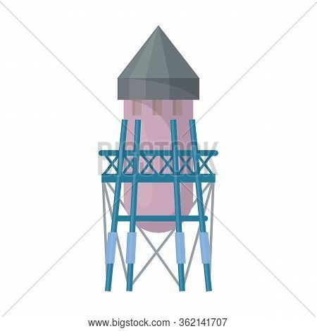 Water Tower Vector Icon.cartoon Vector Icon Isolated On White Background Water Tower.