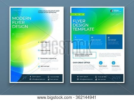Liquid Abstract Flyer Design. Fluid Dynamic Graphic Element For Modern Brochure, Banner, Poster, Fly