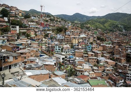 Medellín, Antioquia / Colombia - July 8, 2019. Commune 13, San Javier Is One Of The 16 Communes Of T