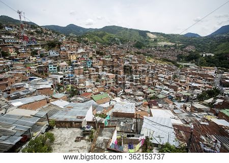 Medellín, Antioquia / Colombia - July 8, 2019. Commune 13, San Javier Is One Of The 16 Communes Of T
