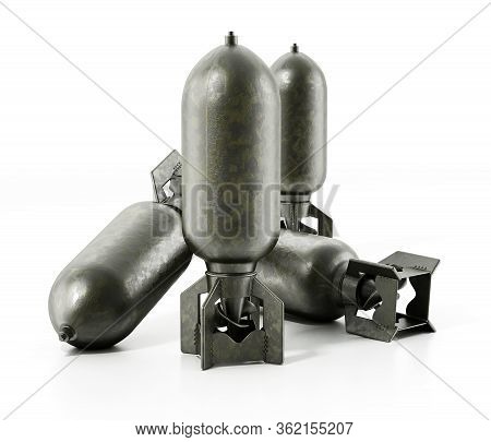 Hand Grenade Isolated On White Background. 3d Illustration.