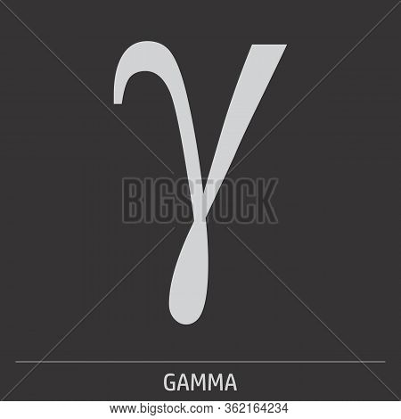 Lowercase Gamma Greek Letter Icon Illustration On Gray Background With Label