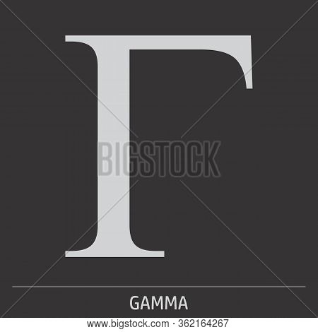 Uppercase Gamma Greek Letter Icon Illustration On Gray Background With Label