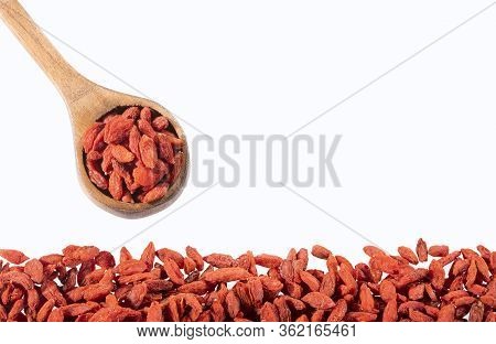 Lycium Barbarum - Dried Goji Berries. Text Space