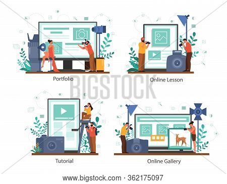 Photographer Online Service Or Platform On Differernt Device Concept