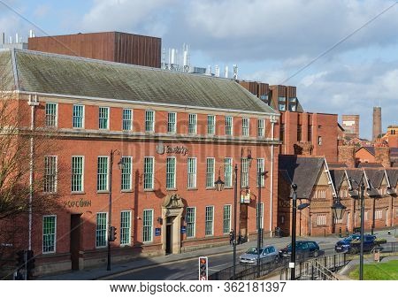 Chester, Uk: Mar 1, 2020:a Travelodge Hotel Is On Little St John Street, Directly Opposite The Remai