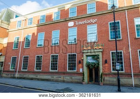Chester, Uk: Mar 1, 2020:the Popcorn Bar In Chester Is Located In The Same Building As A Travelodge.