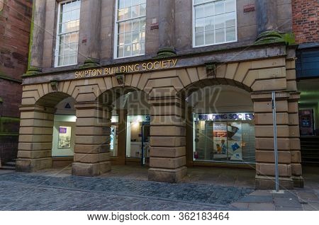 Chester, Uk: Mar 1, 2020: A Branch Of The Skipton Building Society On Northgate Street.