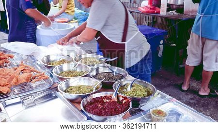 Lampang,thailand - November 24, 2019 Kad Kong Ta Walking Street, Landmark Famous Evening Night Marke