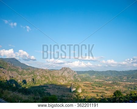 Beautiful Landscape Landmark Famous Mountain View Of Phu Langka National Park,phayao,thailand.holida