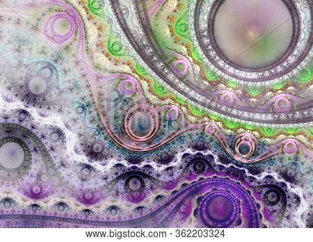 Fractal Julian Steampunk Jewelry Background - Fractal Art. Beautiful Fractal Illustration. Perfectio