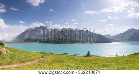 Green Meadow In Spring In The French Alps.