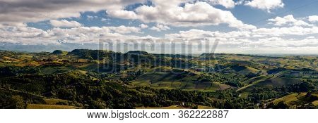 Vineyards And Hills Of Langhe (piedmont, Italy) From The Panoramic Terrace Of Diano D'alba