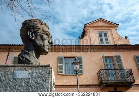 Santo Stefano Belbo, Italy - February 21, 2018: Home And Birth Place Of Cesare Pavese, Famous Italia