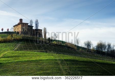 Castello Della Volta, Medieval Castle In The Vineyards Of Langhe, Near Barolo (piedmont, Italy)