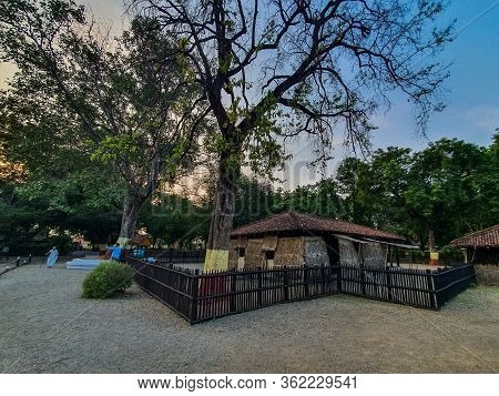 2nd October 2019, Sevagram, India- View Of The Huts And Cottages Of Mahatma Gandhis Ashram At Sevagr