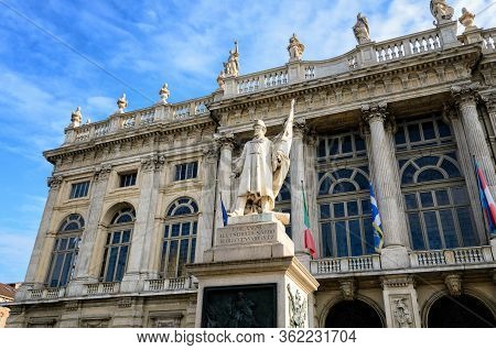 Facade Of Palazzo Madama, Ancient Royal Palace In Piazza Castello, Turin (italy)