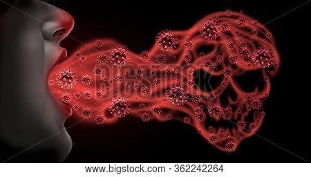 Outbreak Danger And Public Health Risk Disease And Contagious Flu Or Influenza Spreading As Dangerou