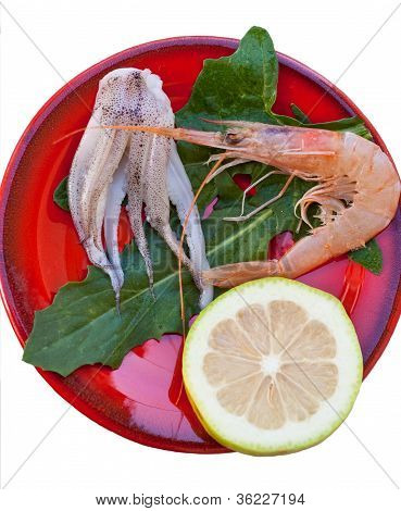 กุ้ง ปลาหมึก และมะนาว