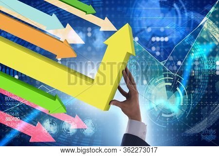Economic recovery concept with the line charts