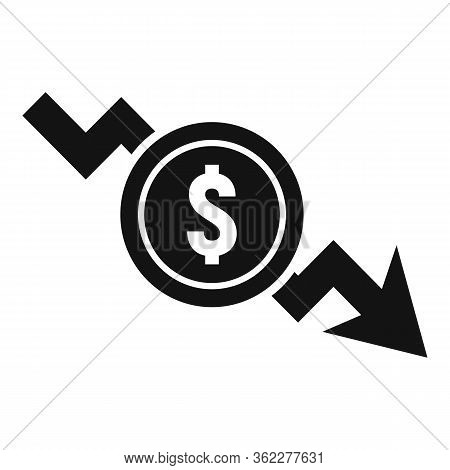 Drop Down Money Icon. Simple Illustration Of Drop Down Money Vector Icon For Web Design Isolated On 