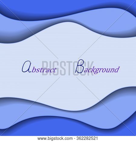 Abstract Background Of Wavy Blue Lines.abstract Color Background With Volume And Shadow.