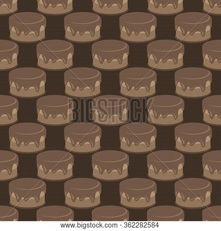 Cream Choco Cake Tasty Seamless Background Pattern