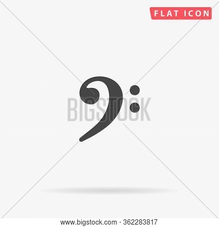 F Clef Flat Vector Icon. Glyph Style Sign. Simple Hand Drawn Illustrations Symbol For Concept Infogr