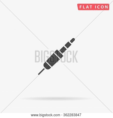 Mini Jack Flat Vector Icon. Glyph Style Sign. Simple Hand Drawn Illustrations Symbol For Concept Inf