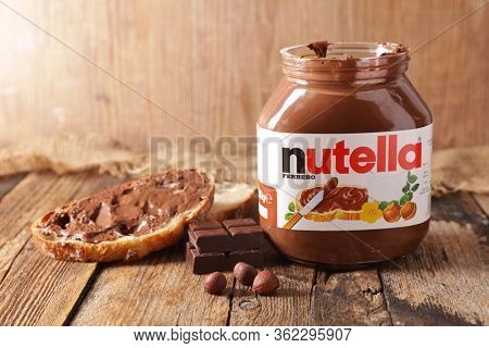 france, april 20th 2020- nutella jar