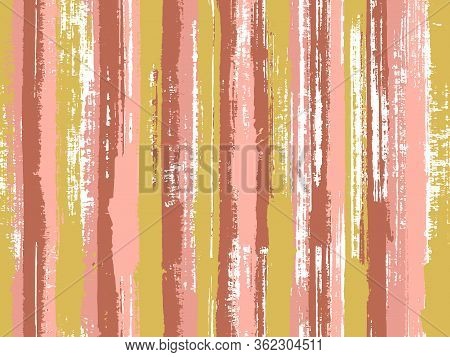 Watercolor Strips Seamless Vector Background. Parellel Gouache Vertical Lines Seamless Backdrop. Mul