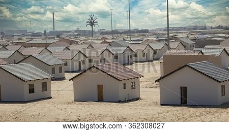 a neighborhood with low cost housing in Namibia