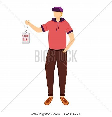 Student Pass For Museums Flat Vector Illustration