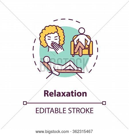 Relaxation Concept Icon. Indoor Rest, Recreational Cannabis Purposes, Cozy Pastime Idea Thin Line Il