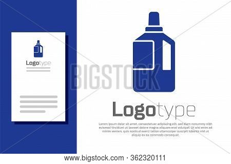 Blue Fabric Softener Icon Isolated On White Background. Liquid Laundry Detergent, Conditioner, Clean