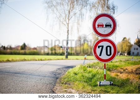 Speed Limit, Traffic Reduction, Reconstruction Or Reapirs On The Road, Transportation Concept