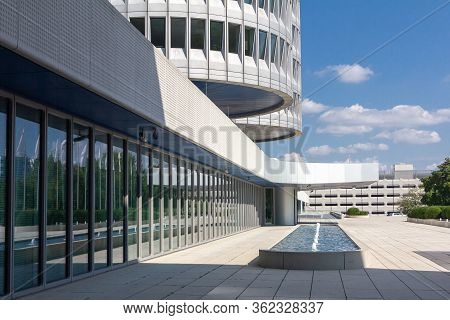 Bmw Headquarters Building. Headoffice In Munich, Germany, March 2020