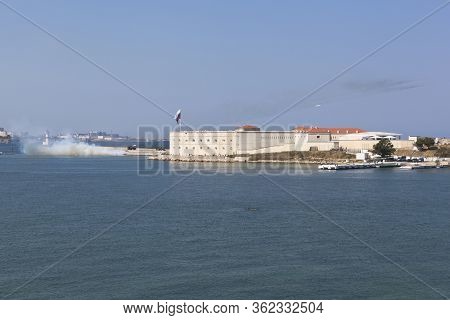 Sevastopol, Crimea, Russia - July 28, 2019: Shooting From Grad Installations On Navy Day From The No