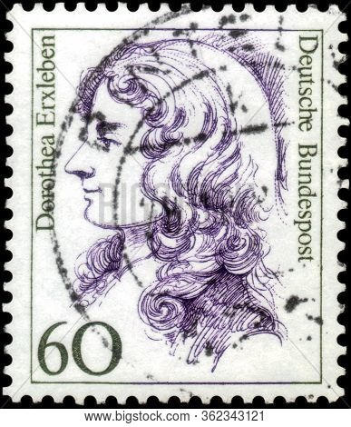 Saint Petersburg, Russia - April 21, 2020: Postage Stamp Issued In The Germany With A Portrait Of Th