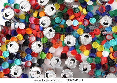 プラスチックとアルミニウムの背景