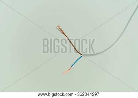 Wires That Come Out Of The Stretch Ceiling. Installation Of Stretch Ceiling, Lamps