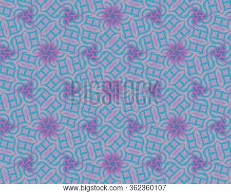 Triangle Purple On Pattern Green Very Beautiful In Abstract