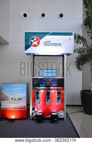 Pasay, Ph - July 26 - Caltex Fuel Gas Pump At Philauto Show On July 26, 2019 In Pasay, Philippines.