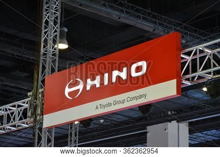 Pasay, Ph - July 26 - Hino Sign At Philauto Show On July 26, 2019 In Pasay, Philippines.