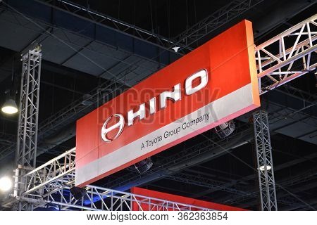 Pasay, Ph - July 26 - Hino Sign At Philauto Show On July 26, 2019 In Pasay, Philippines.