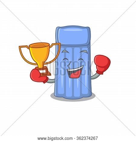 An Elegant Boxing Winner Of Water Mattress Mascot Design Style