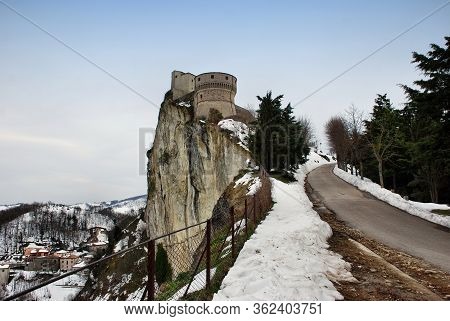 San Leo Fortress In Montefeltro, Rimini, Italy. The Alchemist Cagliostro Was Imprisoned In This Cast