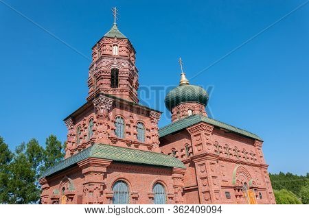 China, Heihe, July 2019: Orthodox Church In A Russian Village Outside The City Of Heihe