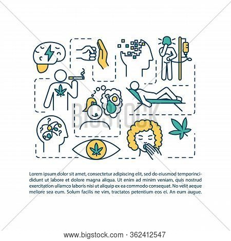 Cannabis Side Effects Concept Icon With Text. Marijuana Effects. Mmj Treatment, Cognitive Problems. 