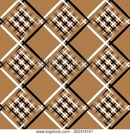 Diagonal Lines Gride Seamless Texture, Vector Fabric Pattern Background